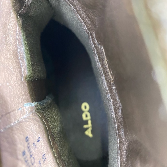 Aldo Brown Suede Ankle Cowboy Boots Size 8.5 - Picture 6 of 7